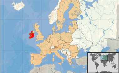 mapa irlandii